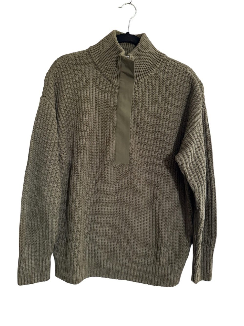 Outerknown Montauk Olive Green Knit Sweater Womens Small Organic Cotton #NE171